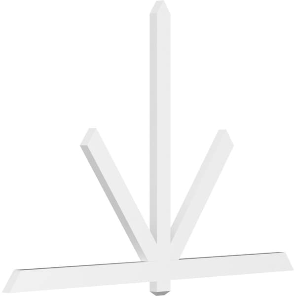 Ekena Millwork Kennewick Architectural Grade PVC Gable Bracket, 84"W x 56"H x 2"D x 4"F, 16/12 Pitch GBP084X56X0204KEN00 - main